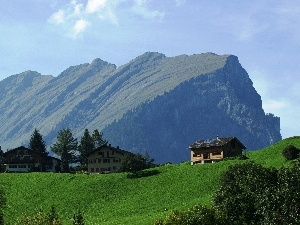 Houses, Meadow, Kanisfluh, Austria