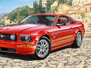 Houses, Ford Mustang, Coast