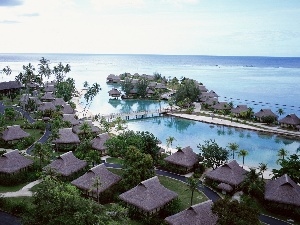 Houses, sea, tropical, Island