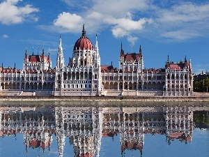Hungary, reflection, Castle, royal