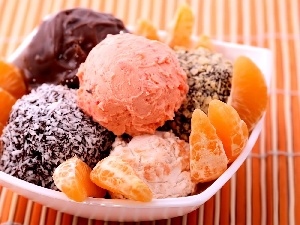 ice cream, Fruits, dessert