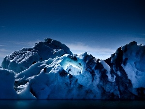 Ice, mountains