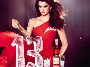 Icecream, Campari, Penelope Cruz, liqueur