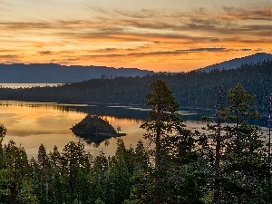 iceland, lake, Mountains, woods