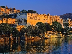 india, Lucknow, panorama, town