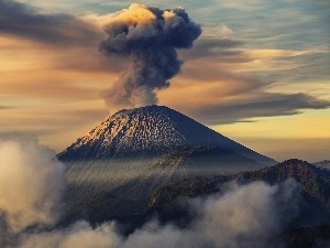 indonesia, Semeru, volcano, Mountains