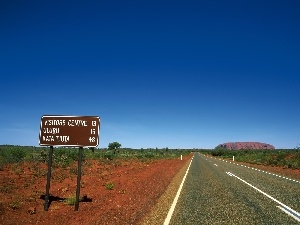 informative, Sign, Way, Desert
