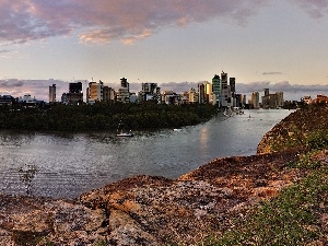 Island, an, panorama, town