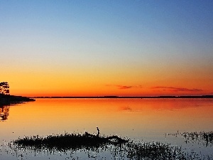 Islet, Great Sunsets, lake