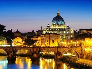 Rome, Vatican, bridge, Italy, Basilica of St. Peter