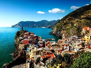 Italy, Varnazza, Ligurian Sea, Town