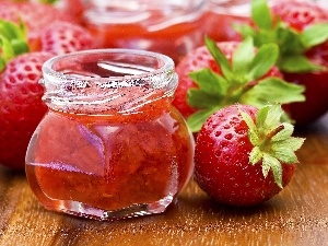 jar, Jam, strawberries