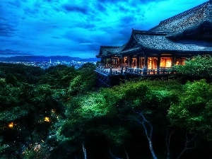 Japan, Kyoto, Hill, temple