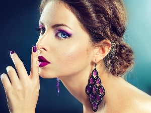 jewellery, make-up, Beauty, brunette