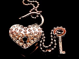 Key, jewellery, Heart