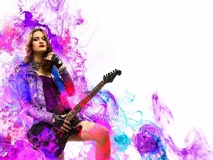 Women, jewellery, Guitar