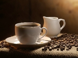 jug, grains, cup, coffee
