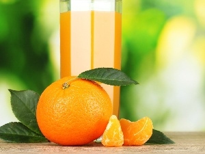 leaves, juice, orange