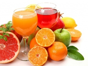 glasses, Juices, Fruits
