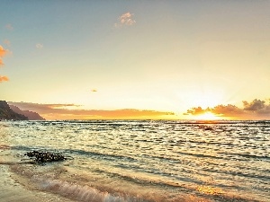 sun, Kauai, rays, sea, Aloha State Hawaje, Beaches