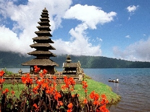 Bali, lake, Danu, indonesia, Bratan, temple, Ulun