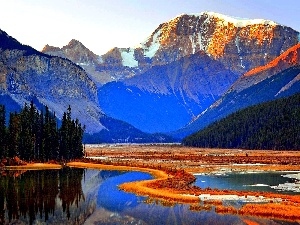 lake, Mountains