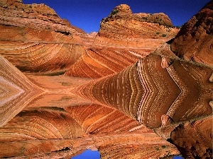 lake, canyon, Red, reflection, rocks