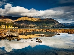 lake, New Zeland, Mountains