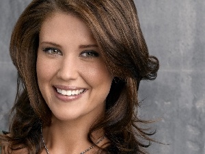 Sarah Lancaster, smiling