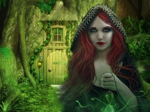 land, Green, Women, hood