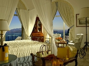 landscape, Window, The hotel, Bedroom