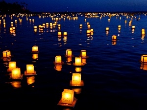 Lantern, water