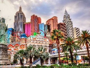 Nevada, Las Vegas, skyscrapers, USA, Statue of Liberty