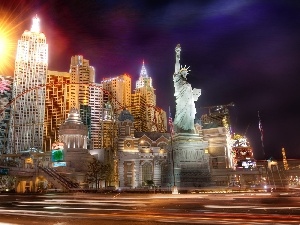 Las Vegas, freedom, skyscrapers, statue