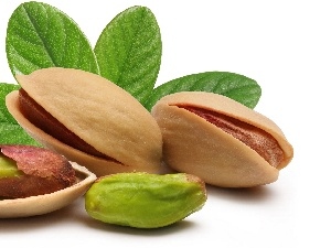 leaves, pistachios