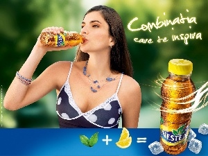 Lemon, Nestea, girl, Bottle