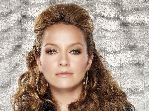 light brown, ear-ring, Becki Newton