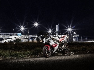 light, Night, motor-bike, Yamaha
