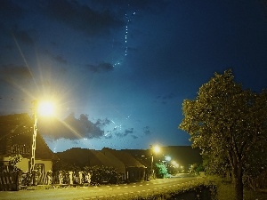 light, Night, Way, Lamp, Houses