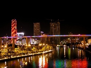 light, town, Miami, night, centre