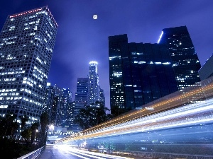 light, Night, panorama, town