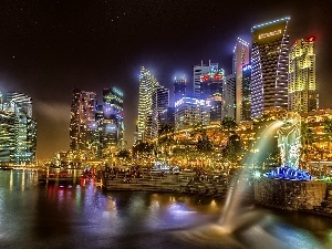 light, Night, Singapur, Town