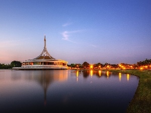 light, water, Bangkok, Thailand, pavilion