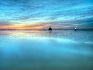 sea, Lighthouse, Sky