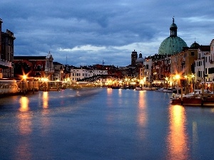 evening, lighting, Venice
