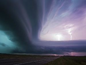 lightning, stormy, Cloud, supercell