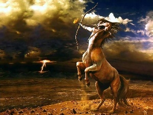 lightning, Bow, graphics, centaur