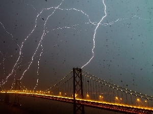 Storm, Lightning, bridge