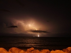 Storm, Lightning, sea