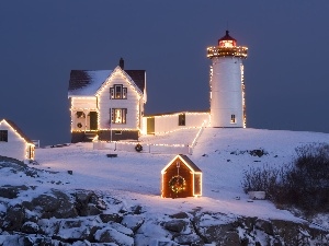 Lights, maritime, illuminated, Lighthouse